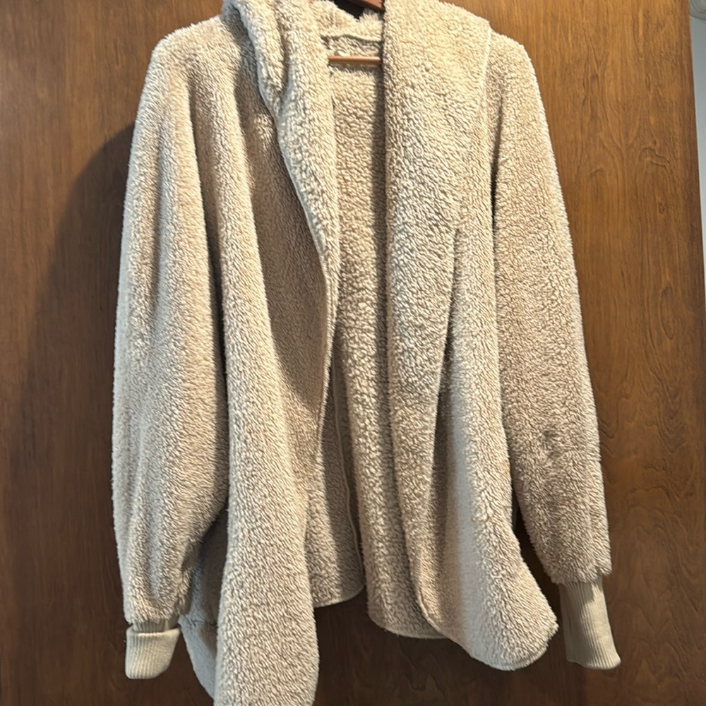 Oversized fleece jacket w hood